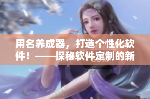 用名养成器，打造个性化软件！——探秘软件定制的新风潮