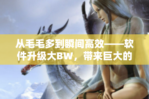 从毛毛多到瞬间高效——软件升级大BW，带来巨大的效率提升