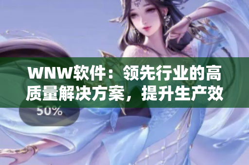 WNW软件：领先行业的高质量解决方案，提升生产效率！