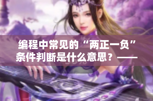 编程中常见的“两正一负”条件判断是什么意思？——深入解析条件语句
