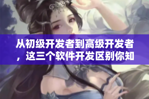 从初级开发者到高级开发者，这三个软件开发区别你知道吗？
