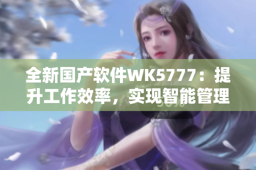 全新国产软件WK5777：提升工作效率，实现智能管理