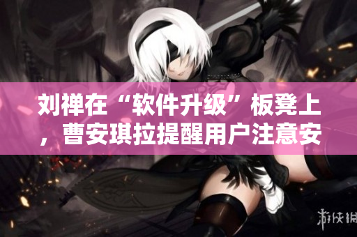 刘禅在“软件升级”板凳上，曹安琪拉提醒用户注意安全