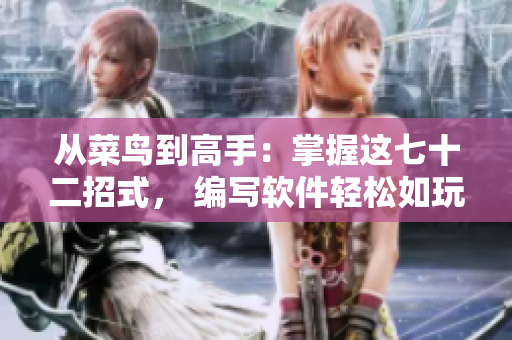 从菜鸟到高手：掌握这七十二招式， 编写软件轻松如玩游戏
