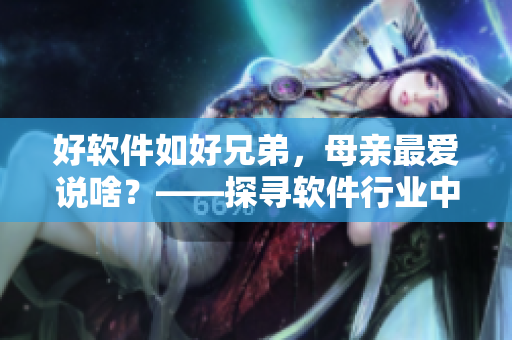 好软件如好兄弟，母亲最爱说啥？——探寻软件行业中“最经典”的格言