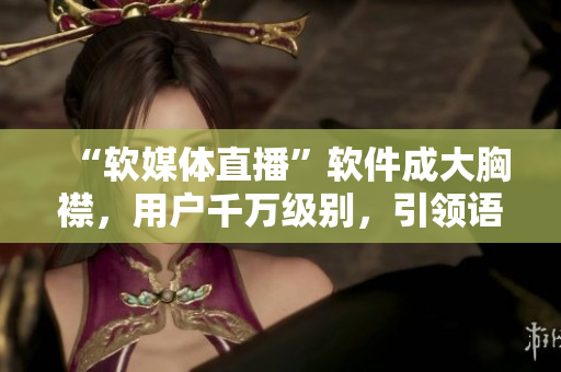 “软媒体直播”软件成大胸襟，用户千万级别，引领语音直播风潮