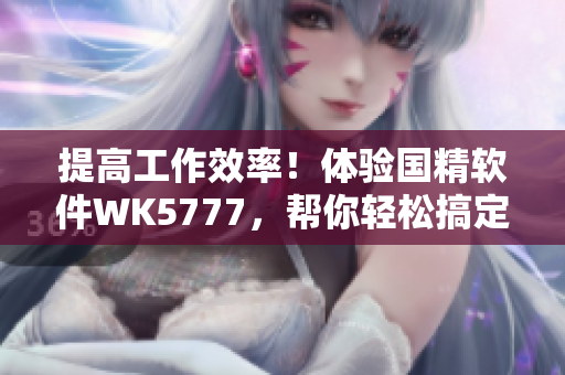 提高工作效率！体验国精软件WK5777，帮你轻松搞定各种任务