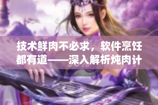 技术鲜肉不必求，软件烹饪都有道——深入解析炖肉计[今]海棠