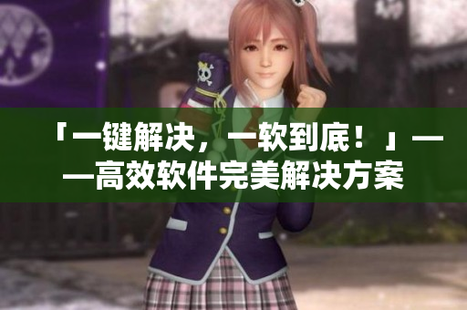 「一键解决，一软到底！」——高效软件完美解决方案