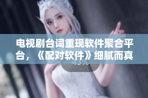 电视剧台词重现软件聚合平台，《配对软件》细腻而真实地剖析人际关系