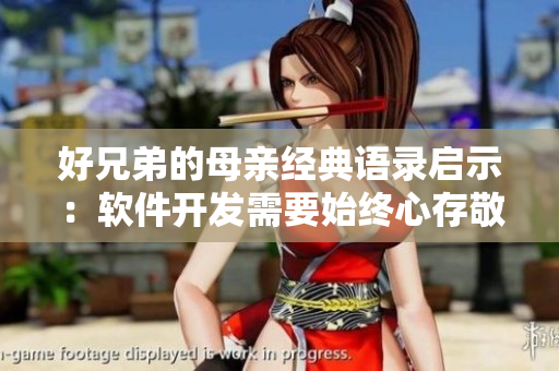 好兄弟的母亲经典语录启示：软件开发需要始终心存敬畏