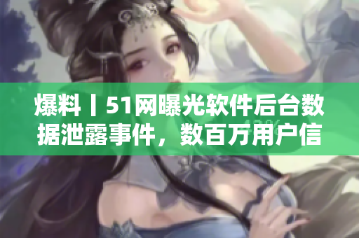 爆料丨51网曝光软件后台数据泄露事件，数百万用户信息被泄露