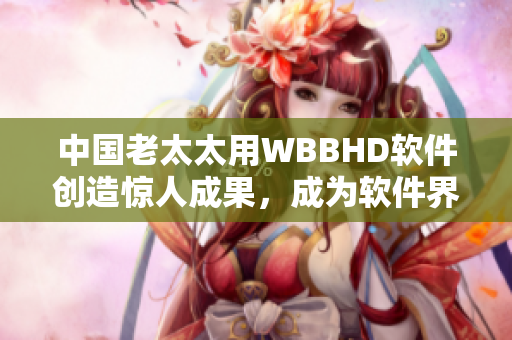 中国老太太用WBBHD软件创造惊人成果，成为软件界传奇人物