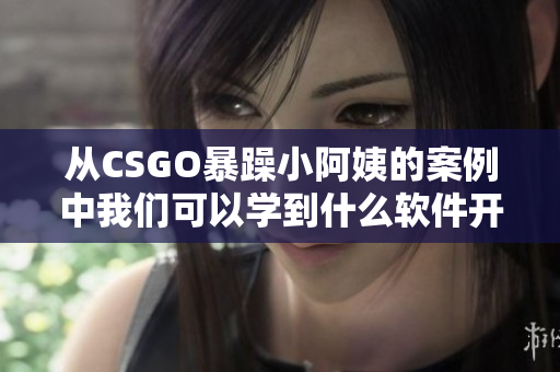 从CSGO暴躁小阿姨的案例中我们可以学到什么软件开发经验